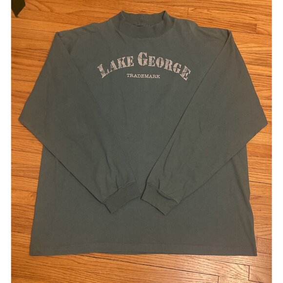 Vintage 90s XL Lake George New York Adirondacks ADK Mock Neck Sweatshirt - Picture 3 of 8